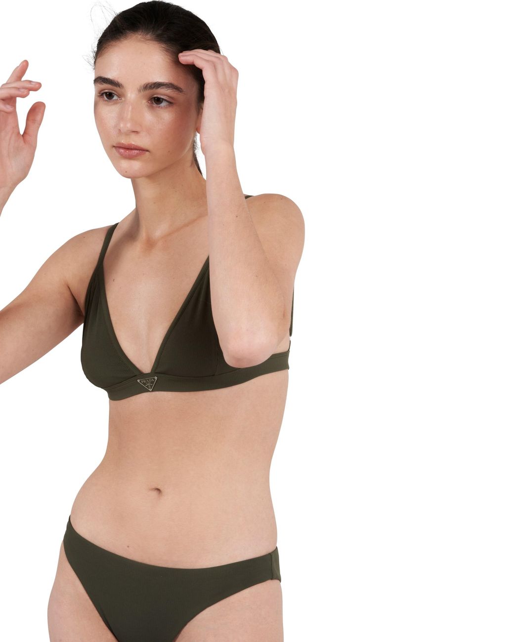 Prada Multicolor Ribbed Knit Bikini Bottom
