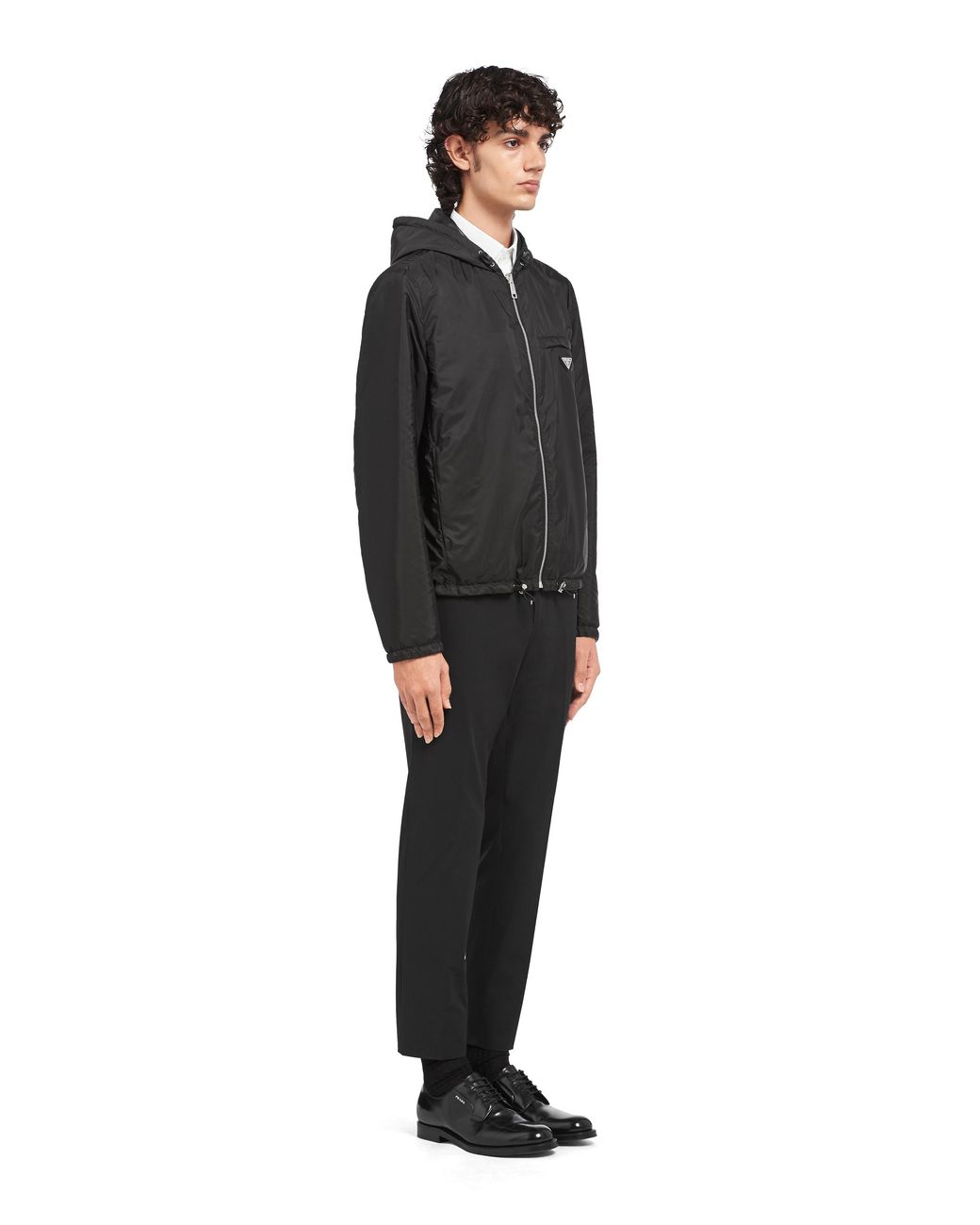Prada Black Reversible Nappa Leather And Re-Nylon Jacket for men