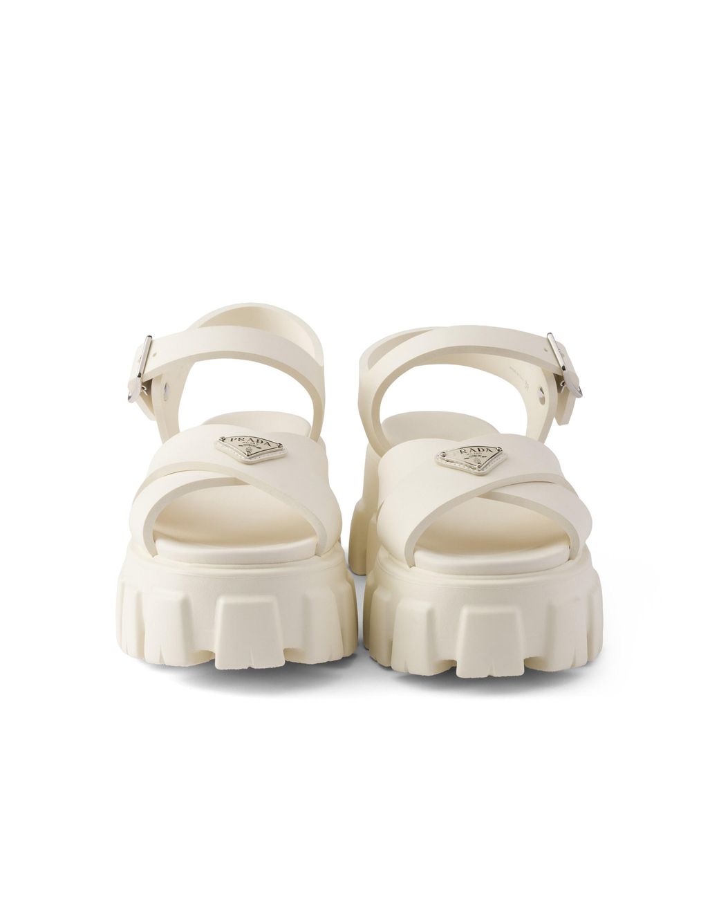 Prada White Monolith Rubber Sandals