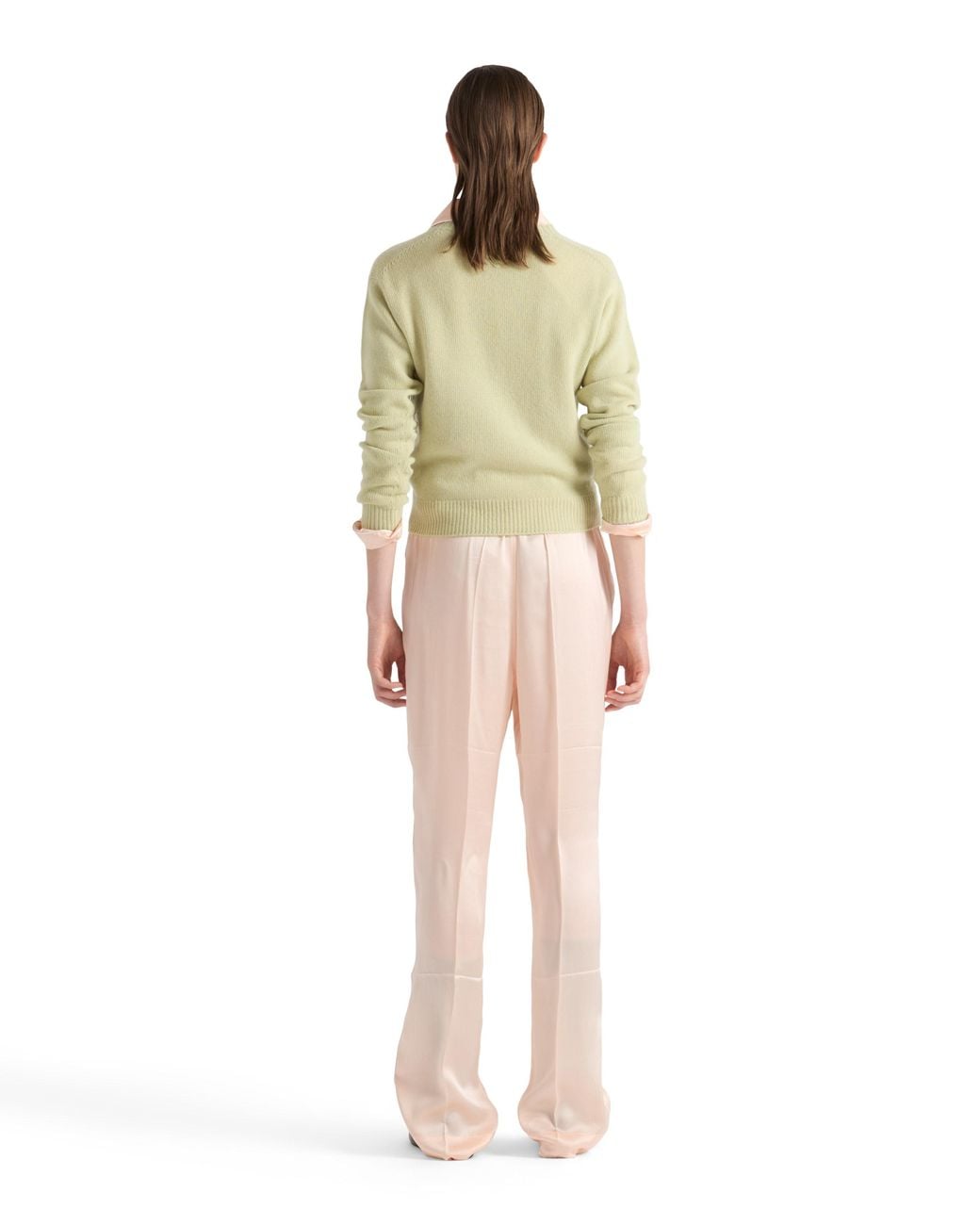 Prada Green Wool And Cashmere V-Neck Sweater