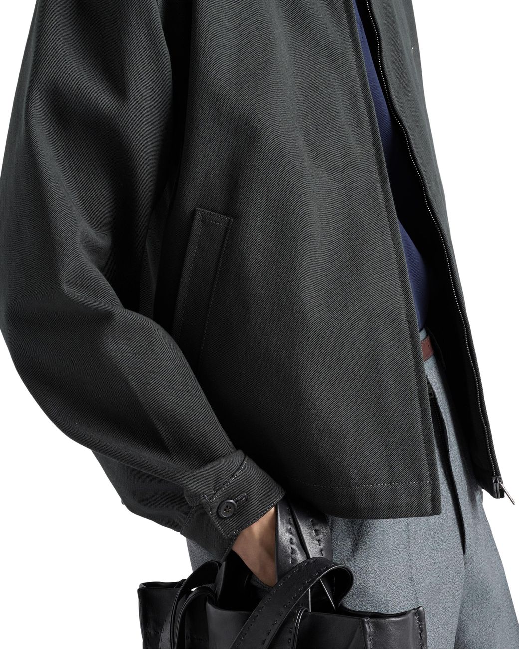 Prada Black Denim Blouson Jacket, Dark for men