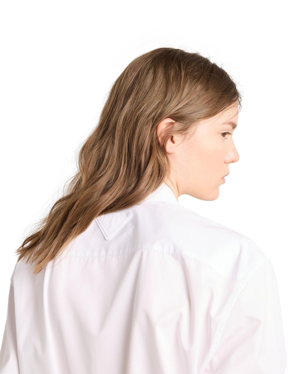 Prada White Embroidered Poplin Shirt