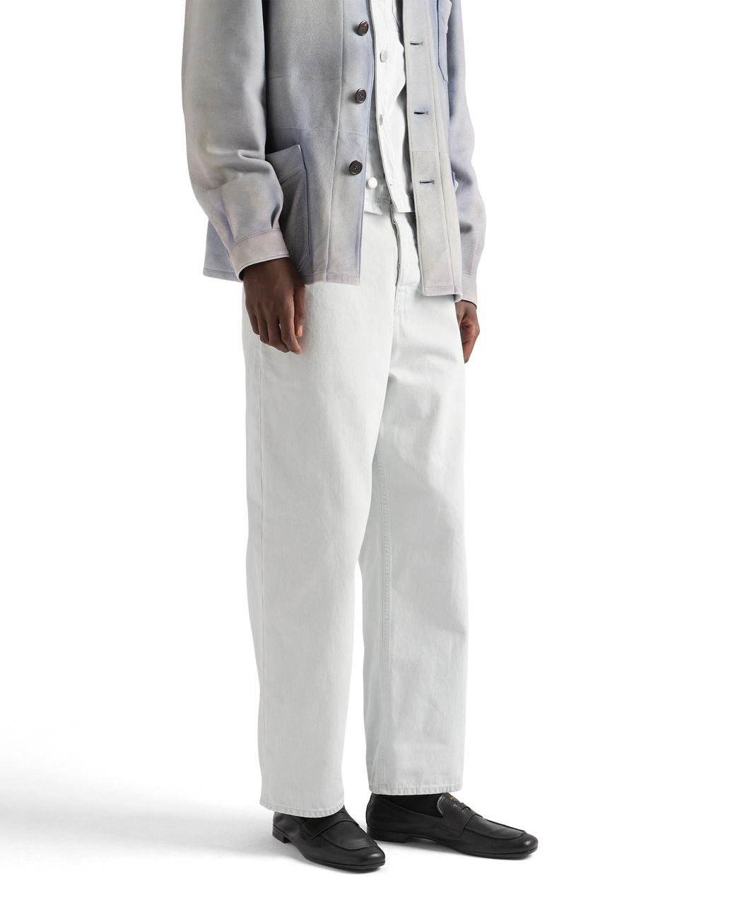Prada White Regular Bleached Denim Jeans, Sky for men