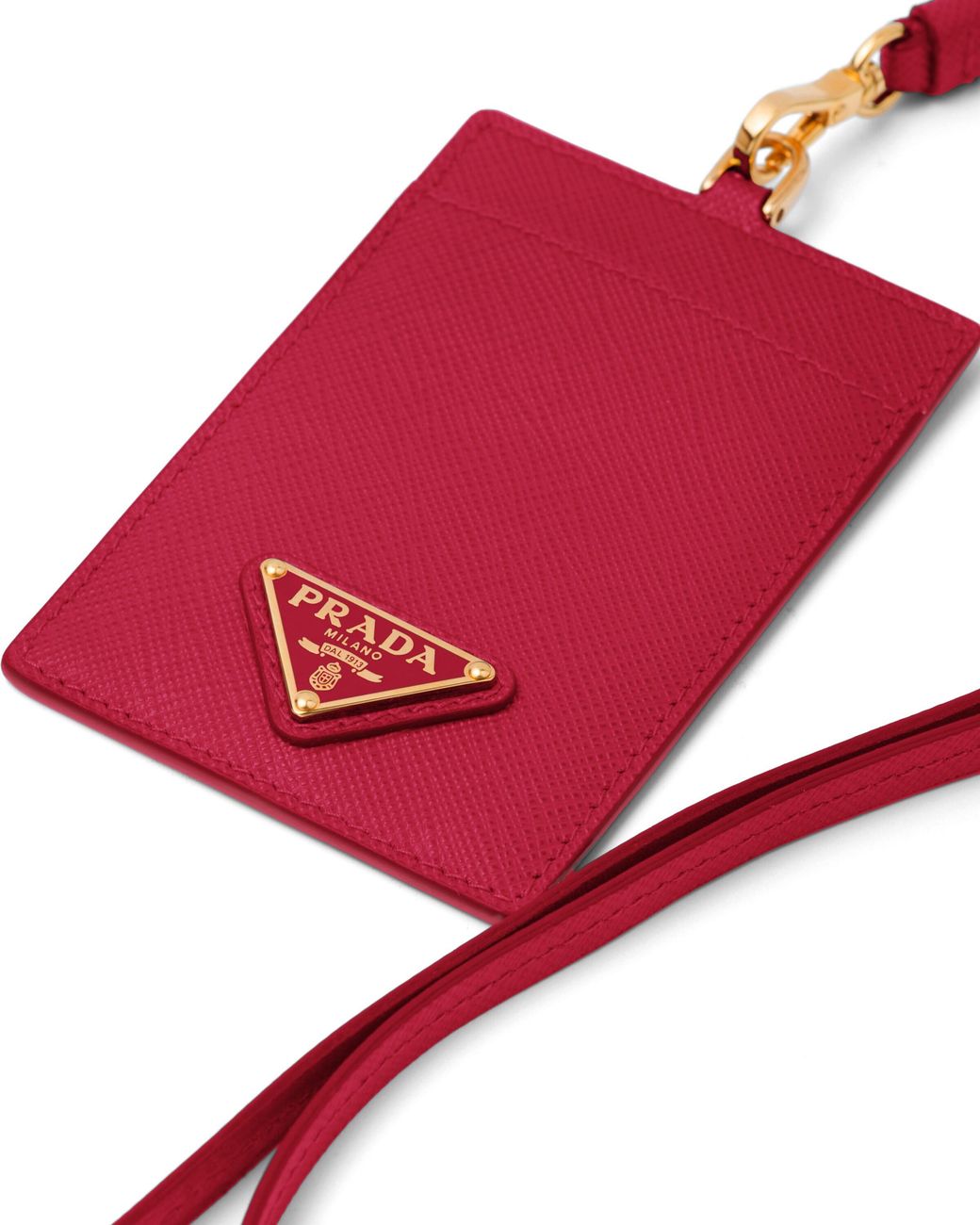 Prada Multicolor Saffiano Leather Badge Holder
