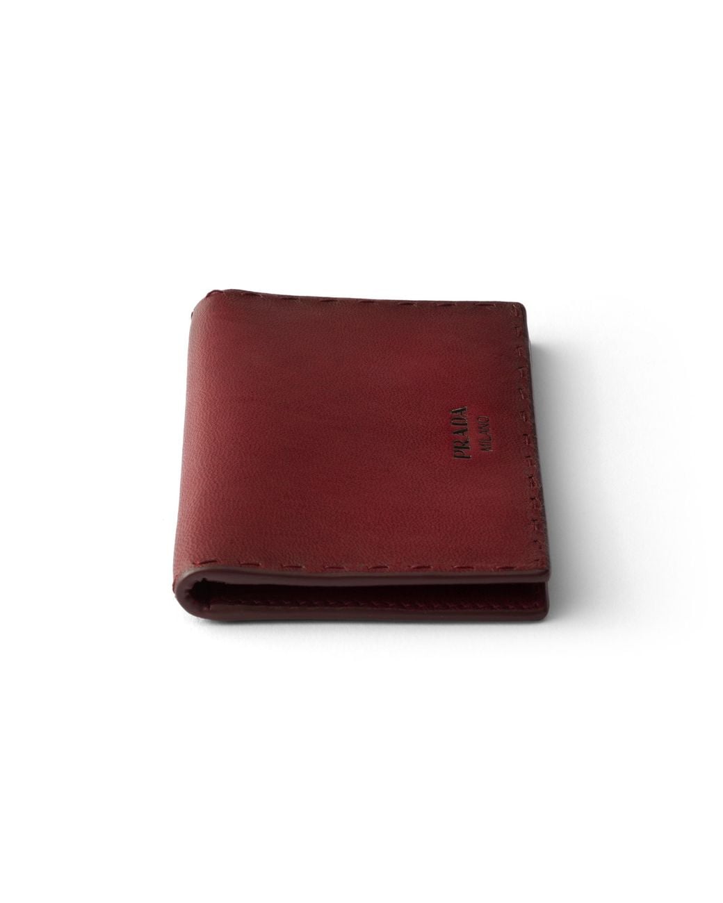 Prada Purple Antiqued Leather Card Holder for men