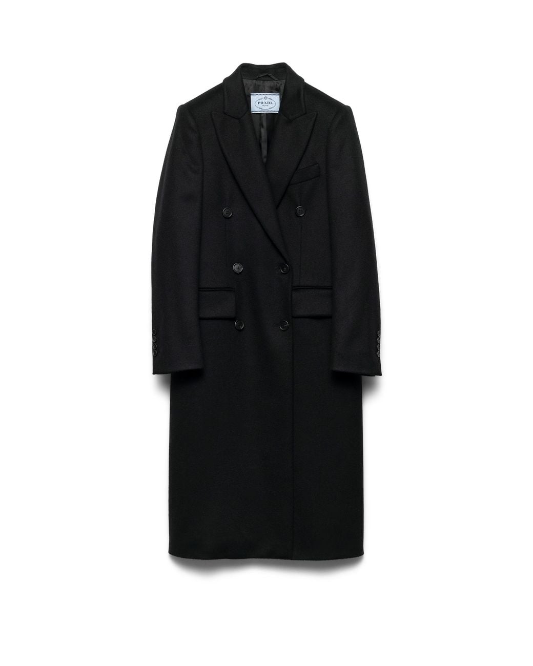 Prada Black Double-Breasted Cashmere Coat