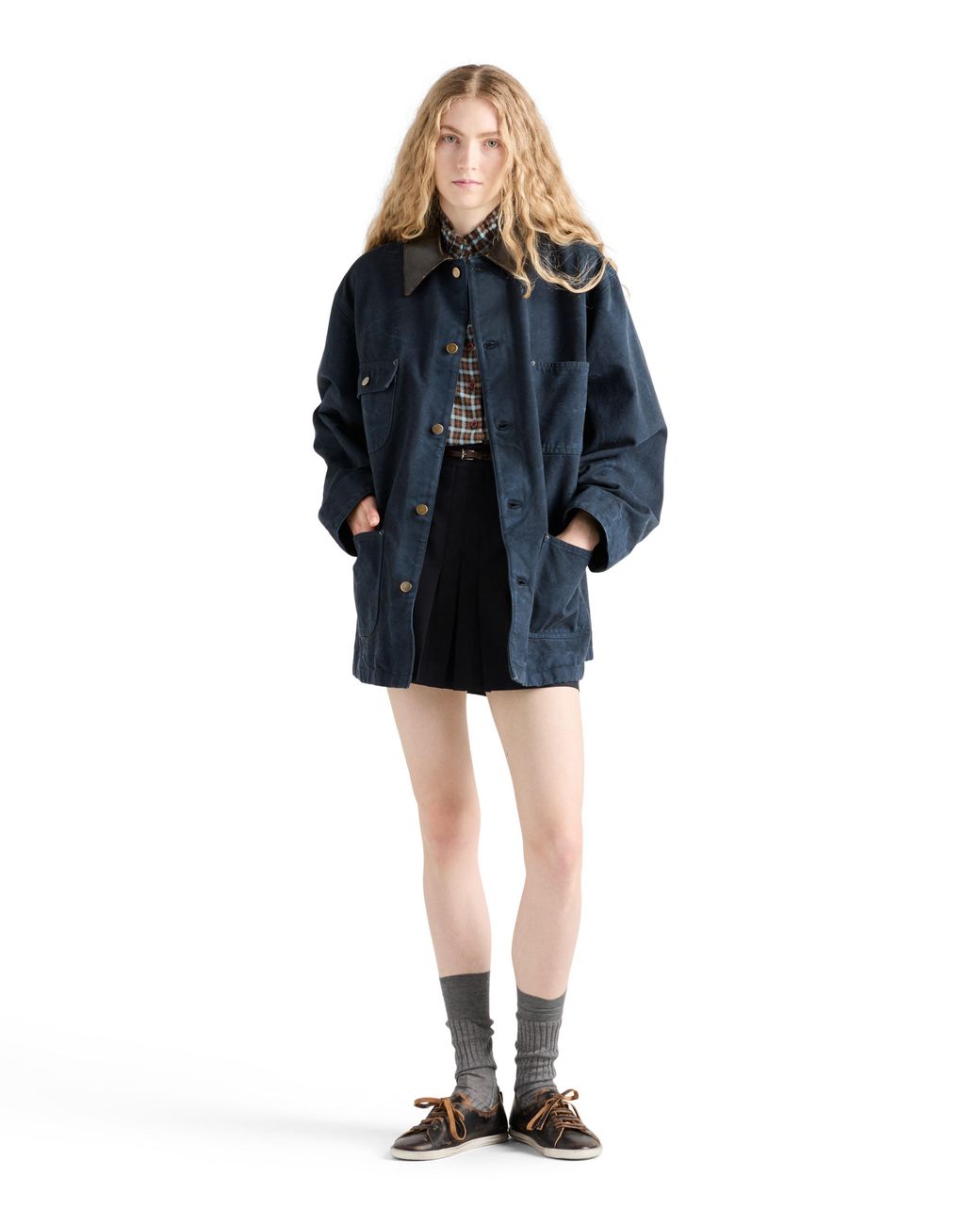 Prada Blue Kid Mohair Mini Skirt