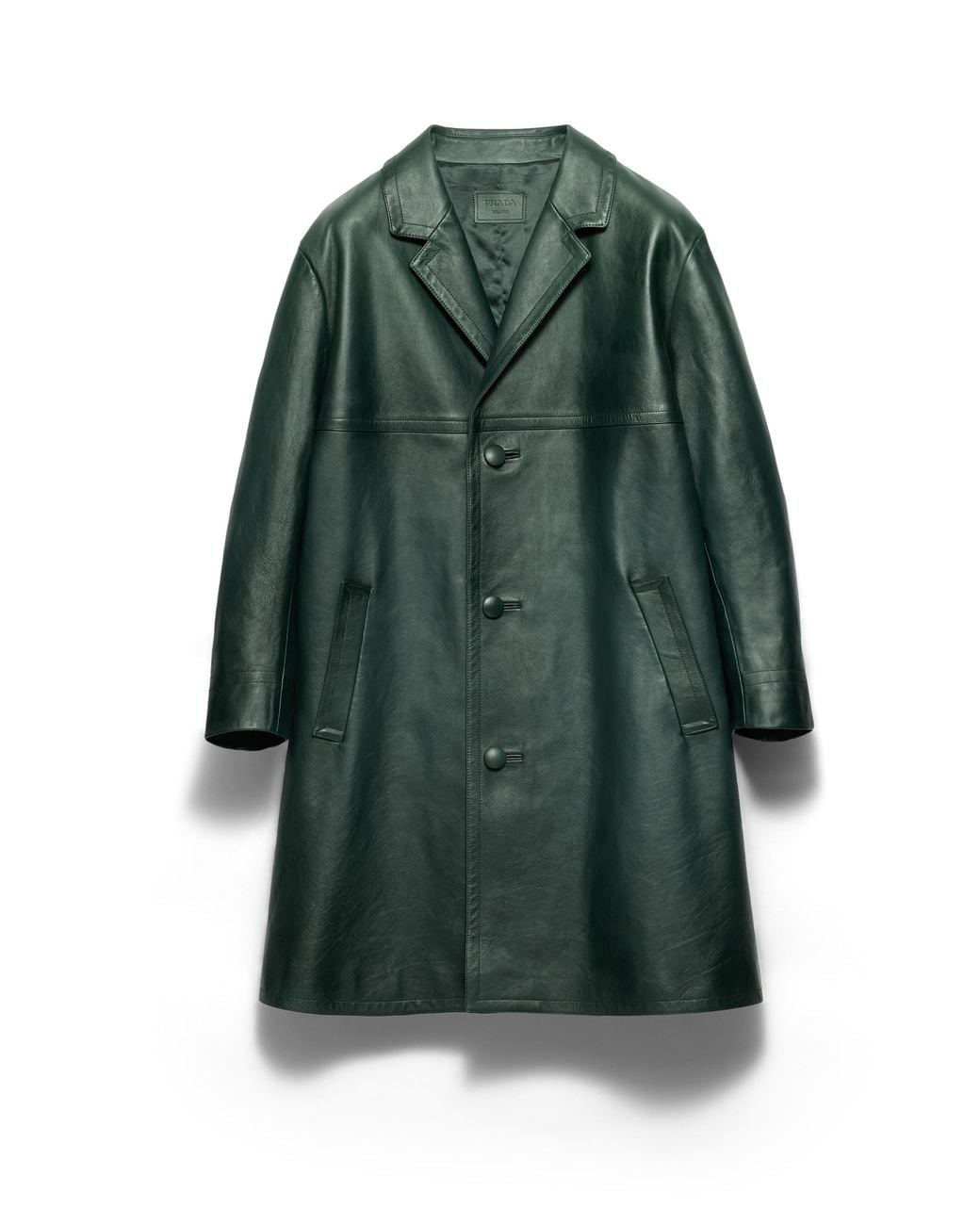 Prada Green Leather Coat for men