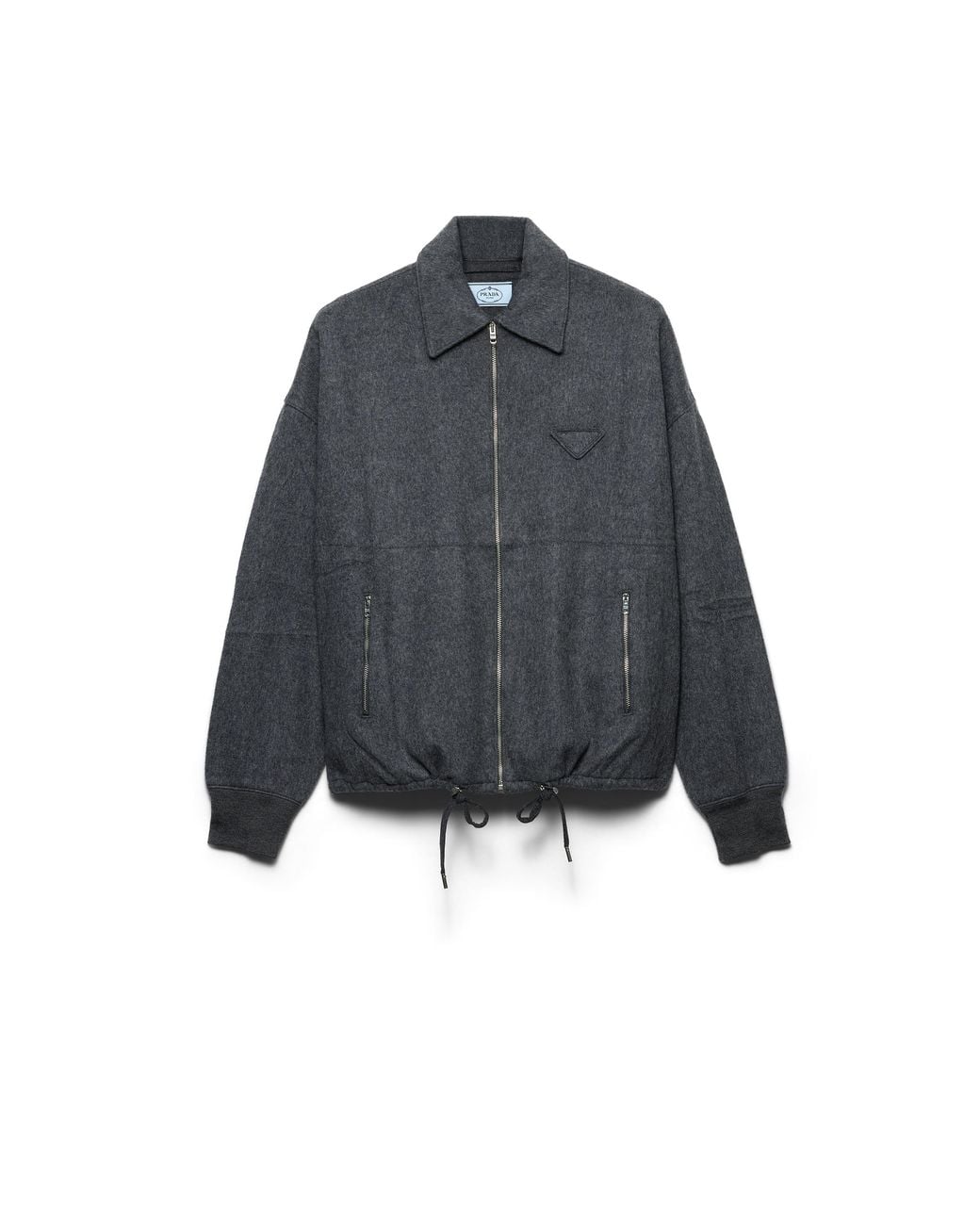 Prada Blue Wool And Cashmere Blouson Jacket