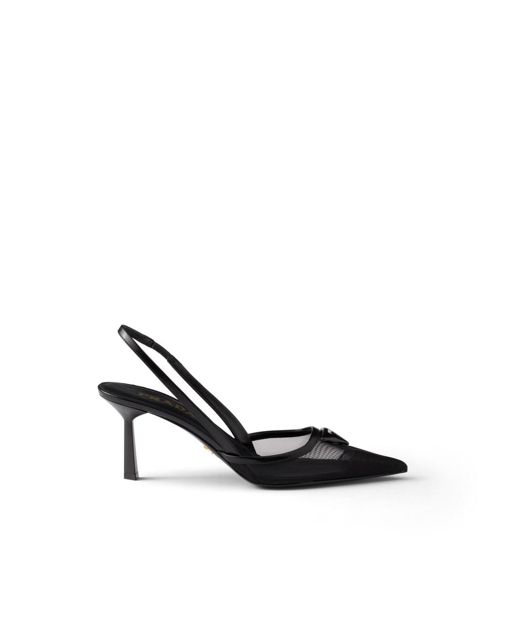 Prada White Mesh Fabric Slingback Pumps