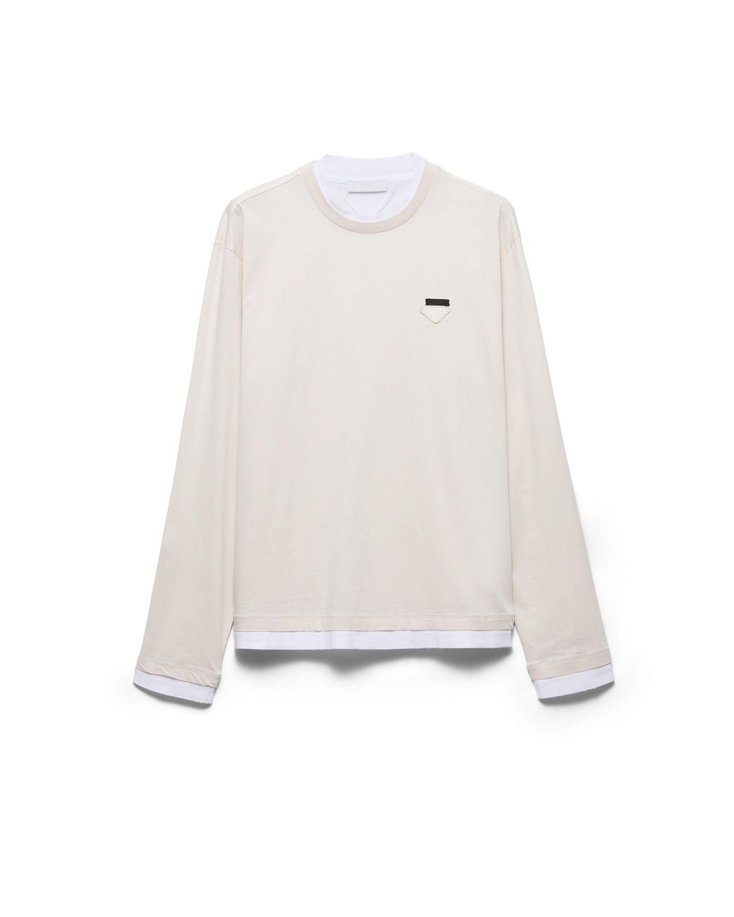 Prada White Long-Sleeved Cotton T-Shirt for men