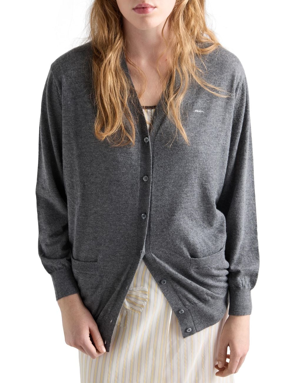 Prada Gray Cashmere Cardigan
