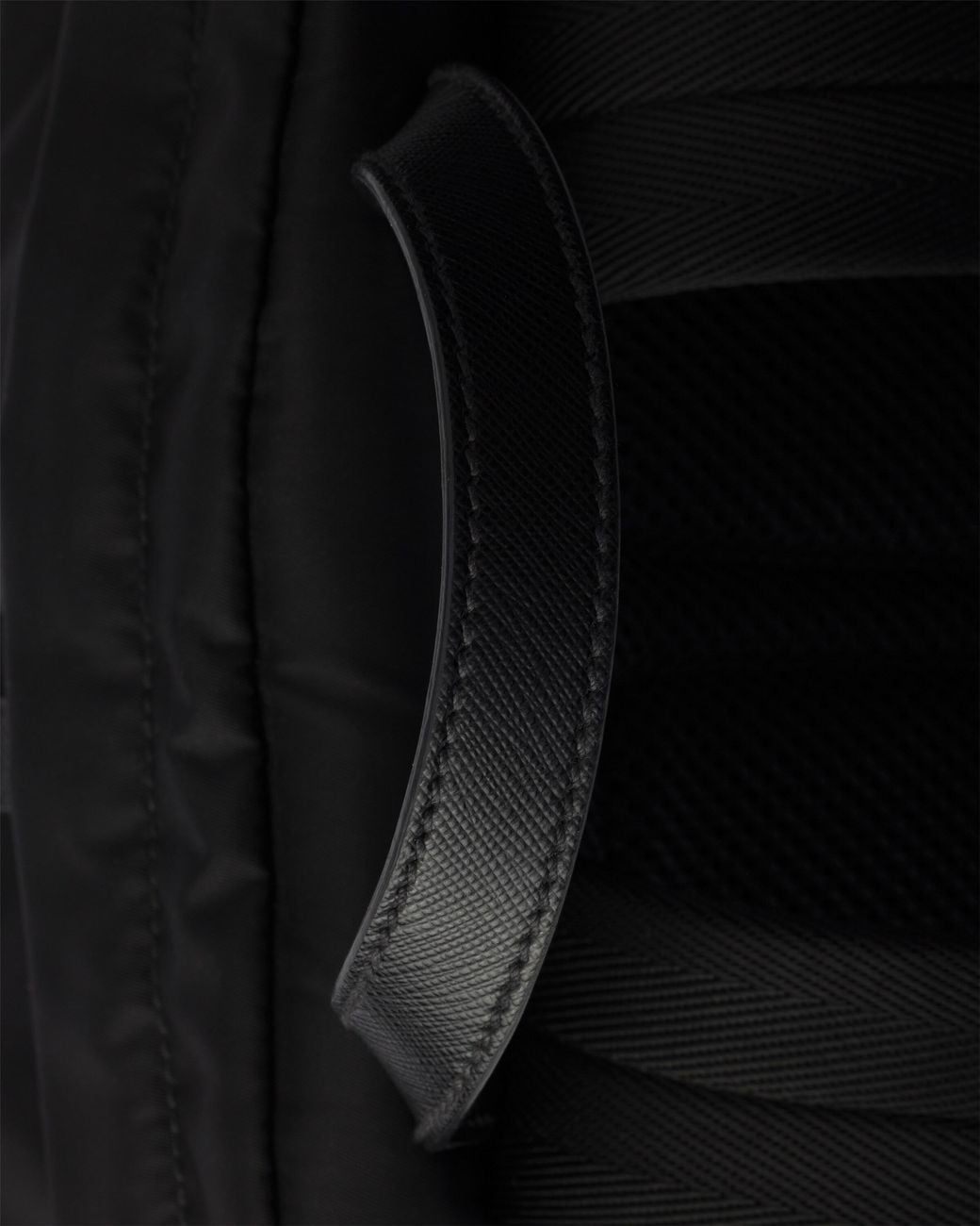 Prada Black Re-Nylon And Saffiano Leather Backpack for men