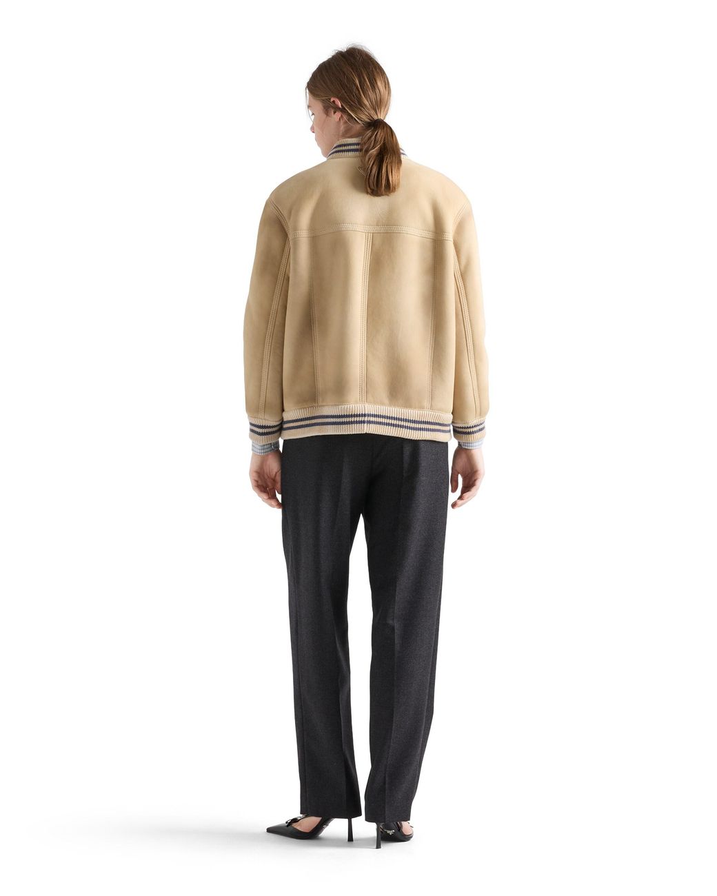 Prada Black Re-Wool Pants, Anthracite