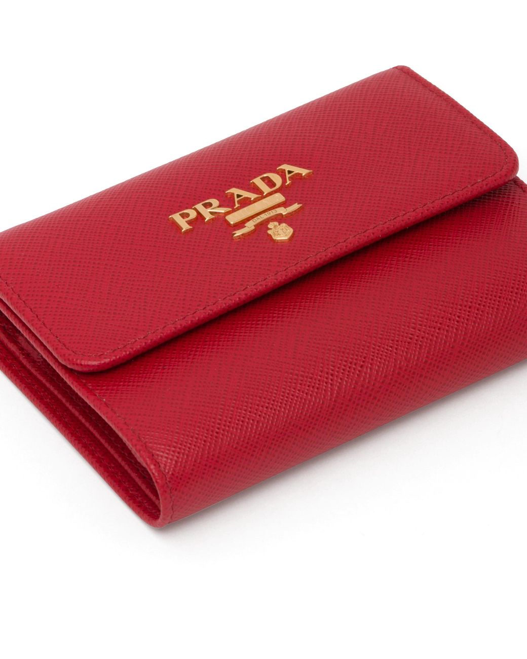 Prada White Small Saffiano Leather Wallet