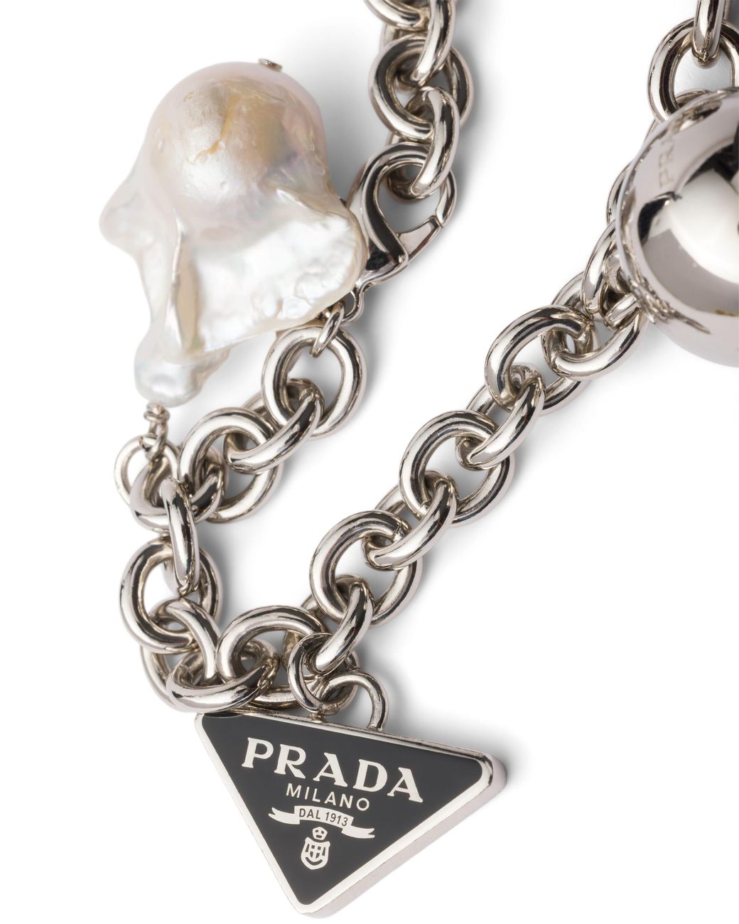 Prada Multicolor Metal Bracelet With Pearls