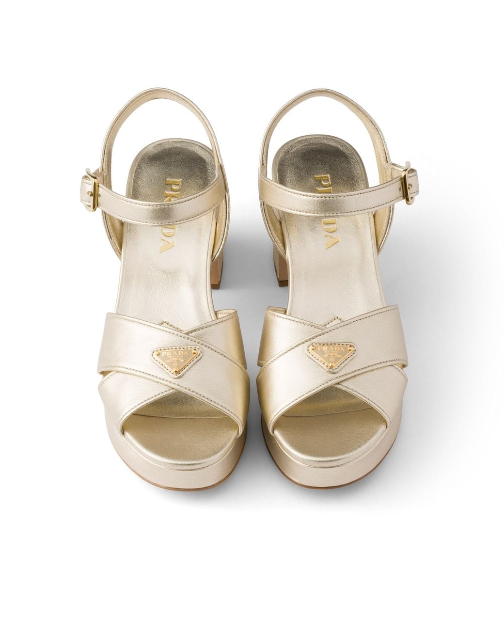 Prada White Nappa Leather Platform Sandals