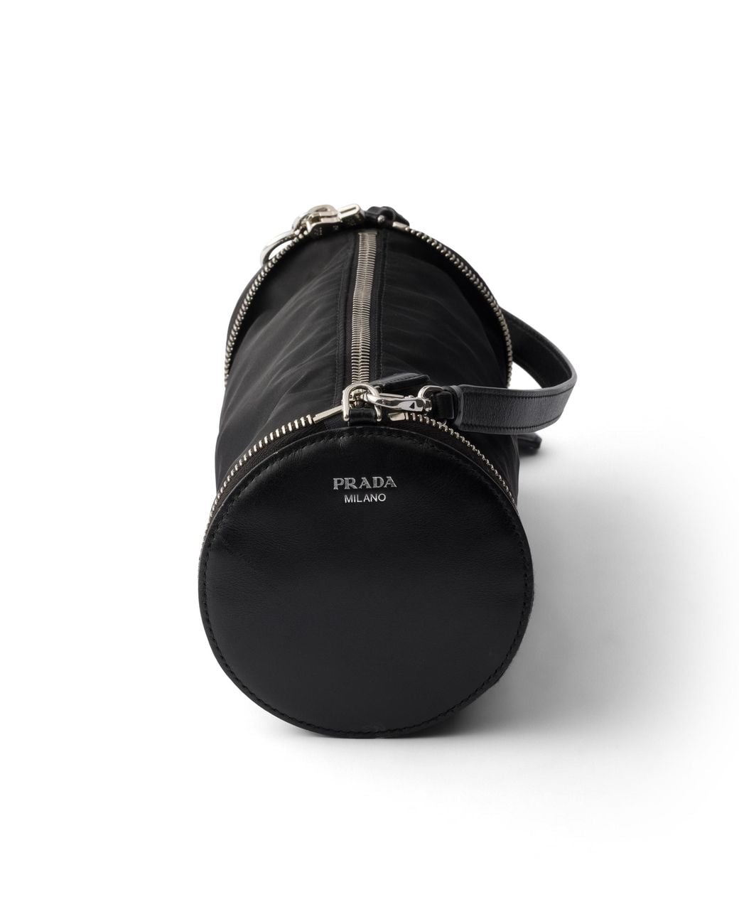 Prada White Re-Nylon And Leather Foldable Mini-Bag