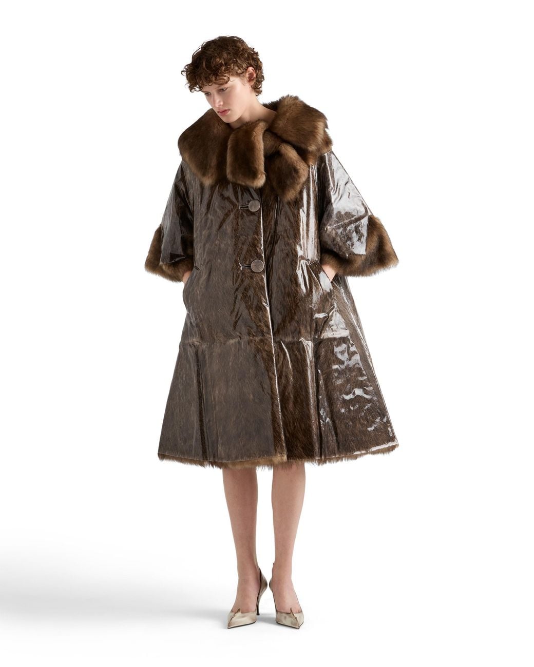 Prada Brown Shearling Coat