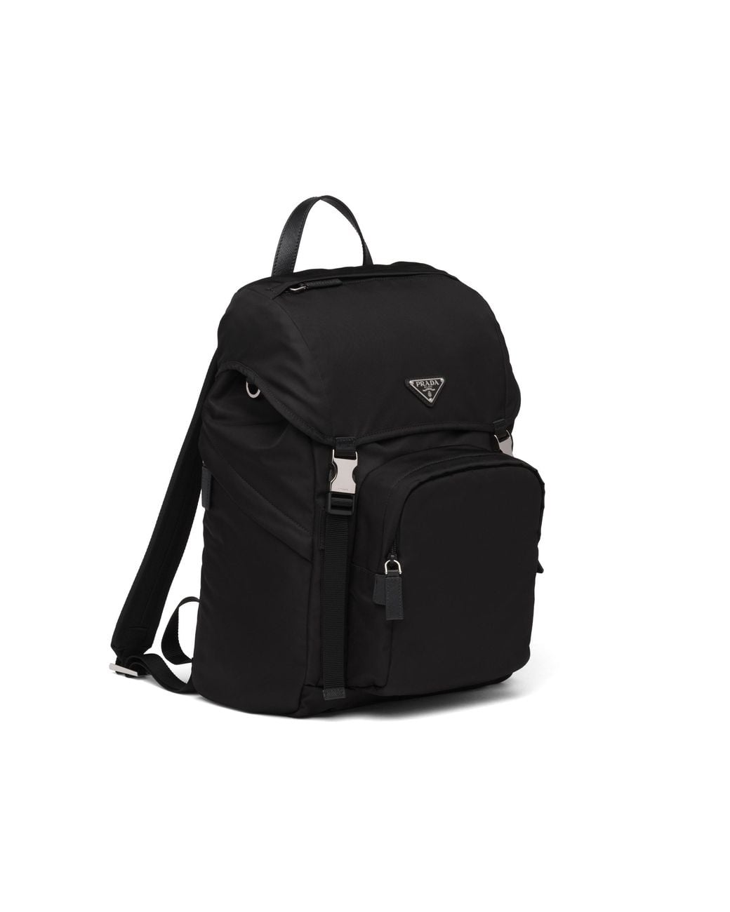 Prada Black Re-Nylon And Saffiano Leather Backpack for men
