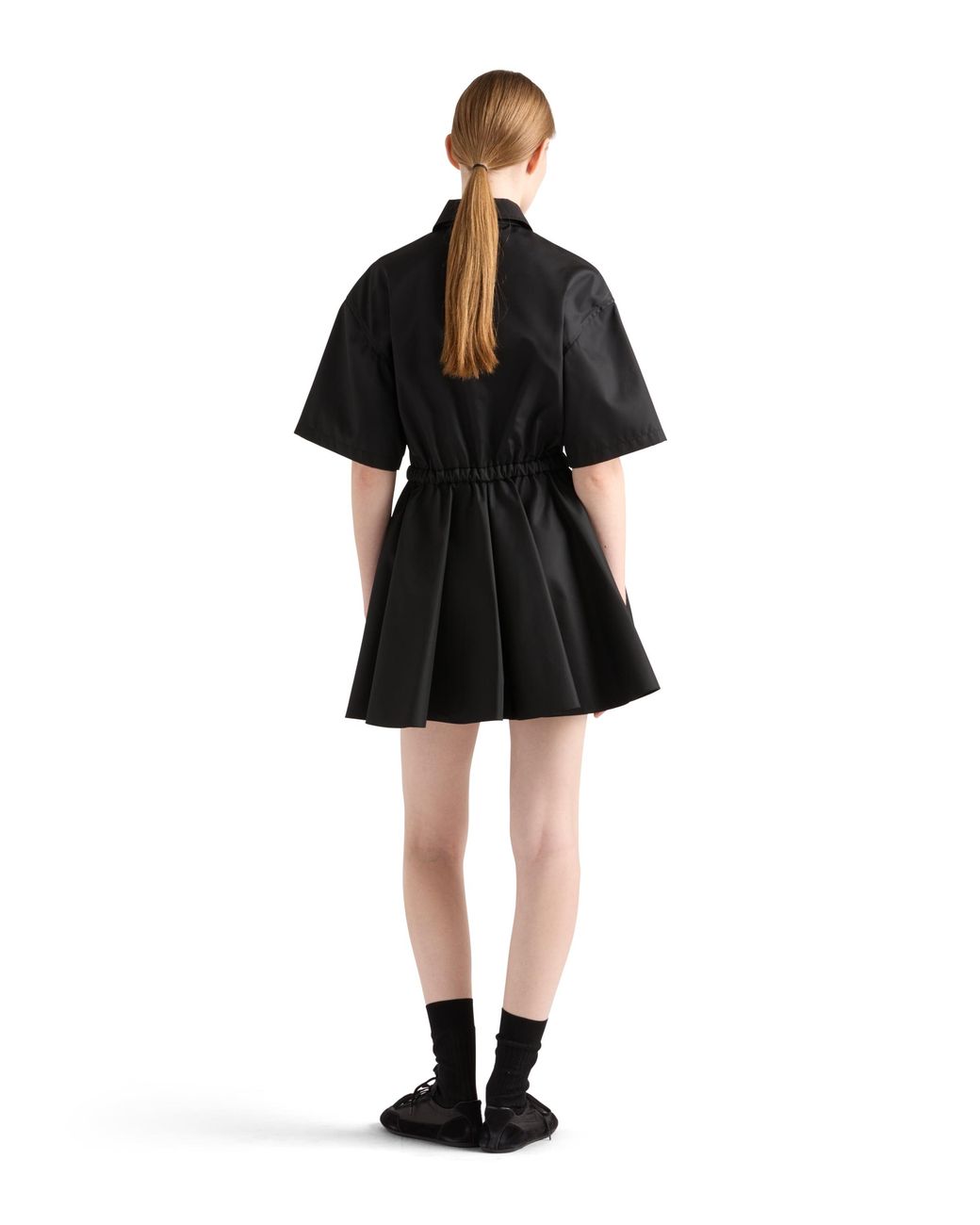 Vestido De Manga Corta En Re-Nylon, Mujer, Talla Prada de color Black