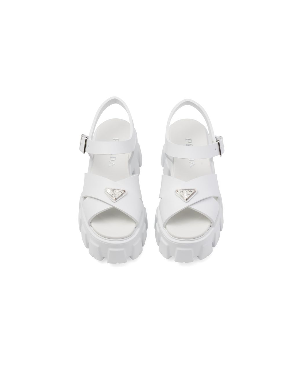 Prada White Monolith Rubber Sandals