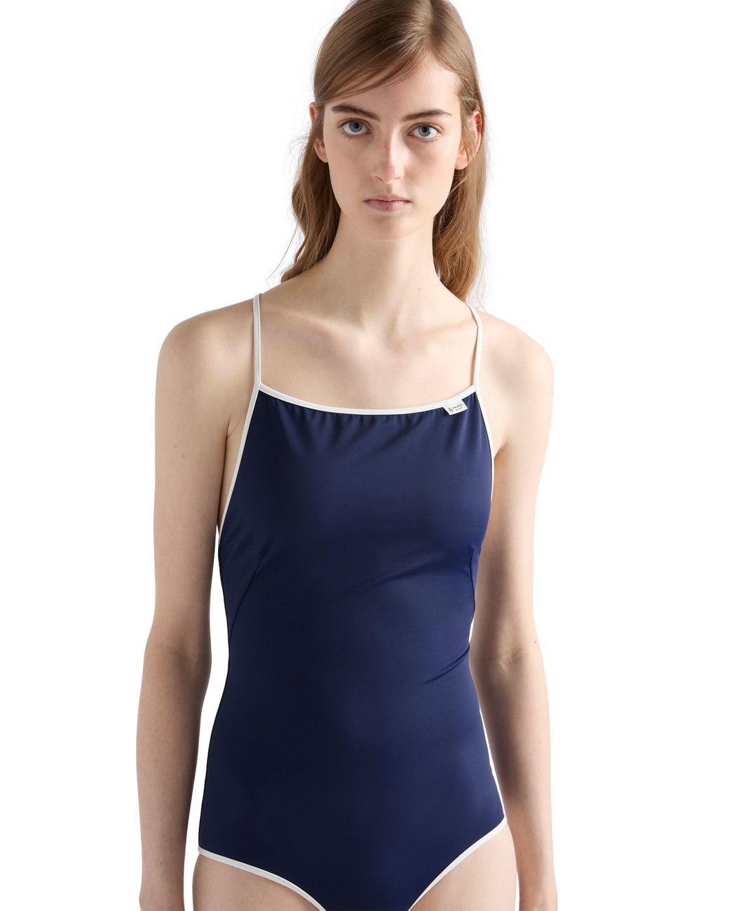 Prada Blue One-Piece Jersey Swimsuit