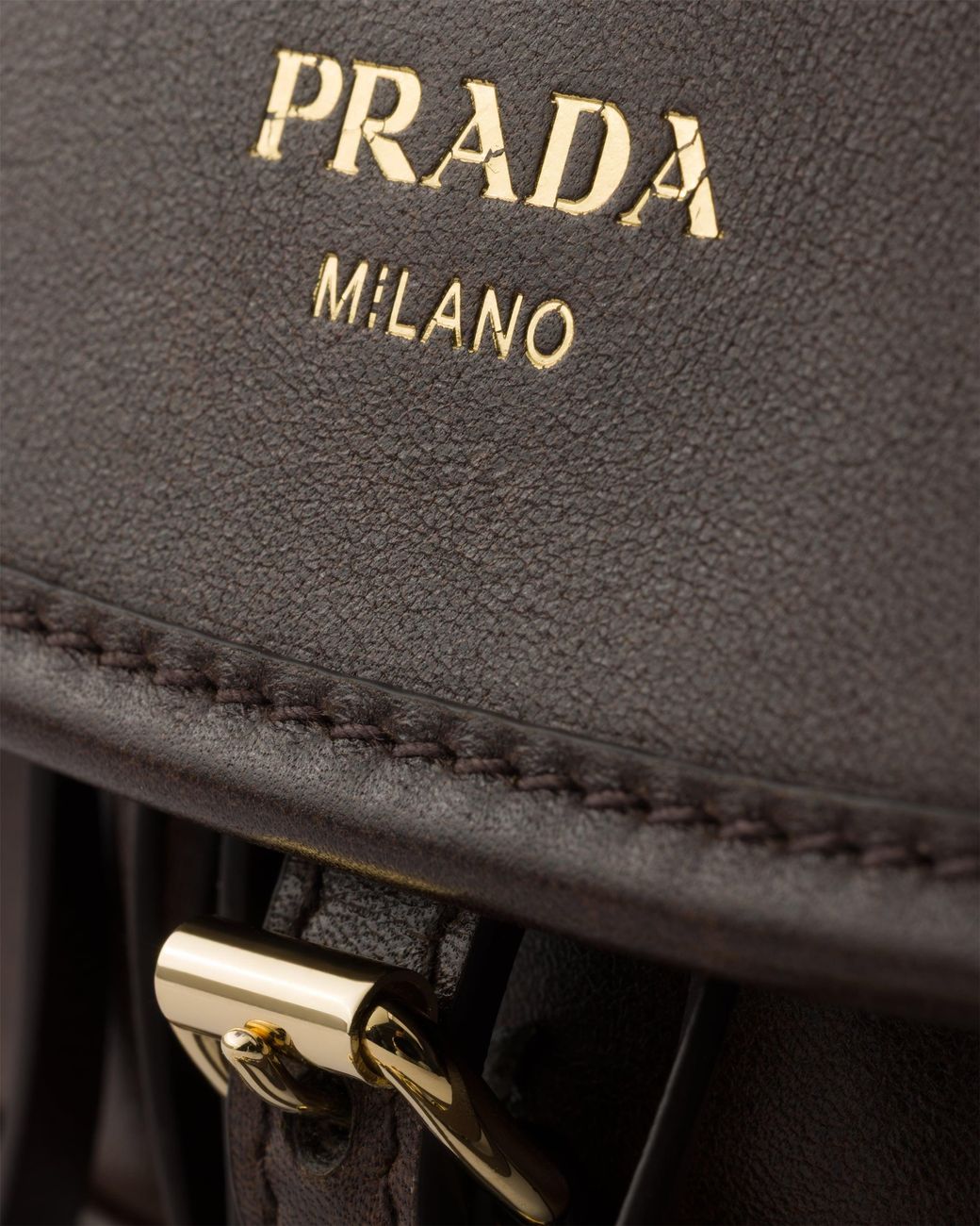 Prada Brown Corsaire Aged Leather Mini Shoulder Bag, Cocoa