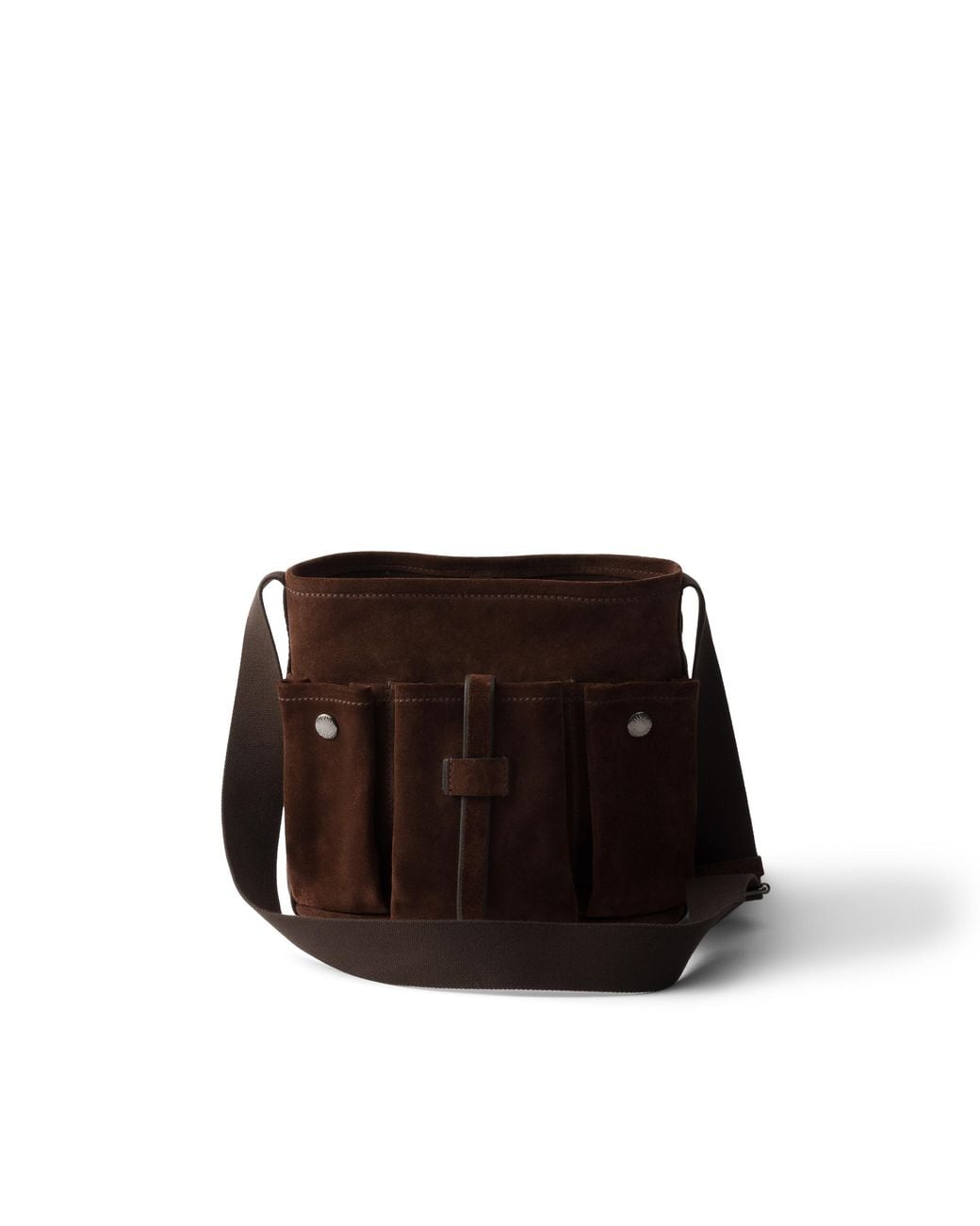 Prada Black Route Suede Mini Bucket Bag
