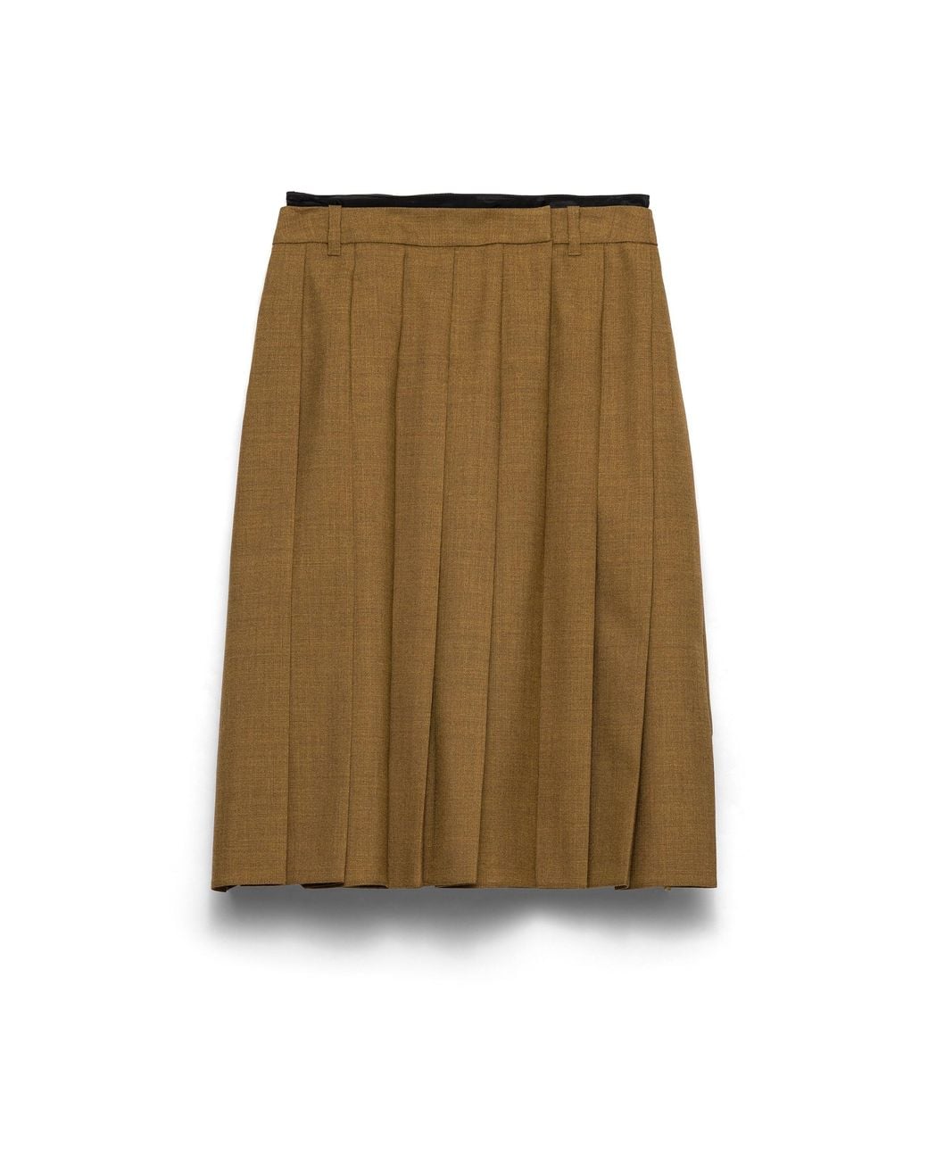 Prada Natural Hopsack Midi-Skirt