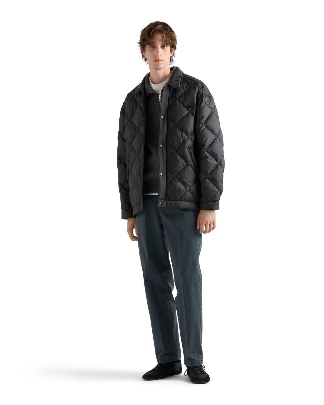 Prada Black Technical Fabric Down Coat for men
