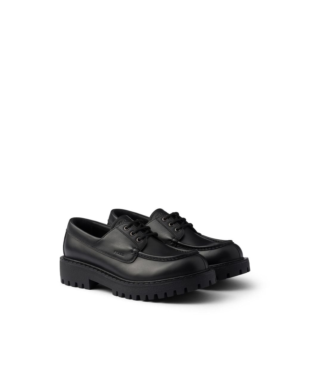 Prada Black Laced Leather Loafers for men