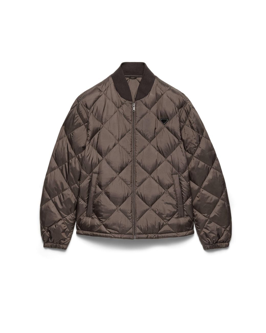 Prada Brown Short Technical Fabric Down Jacket for men