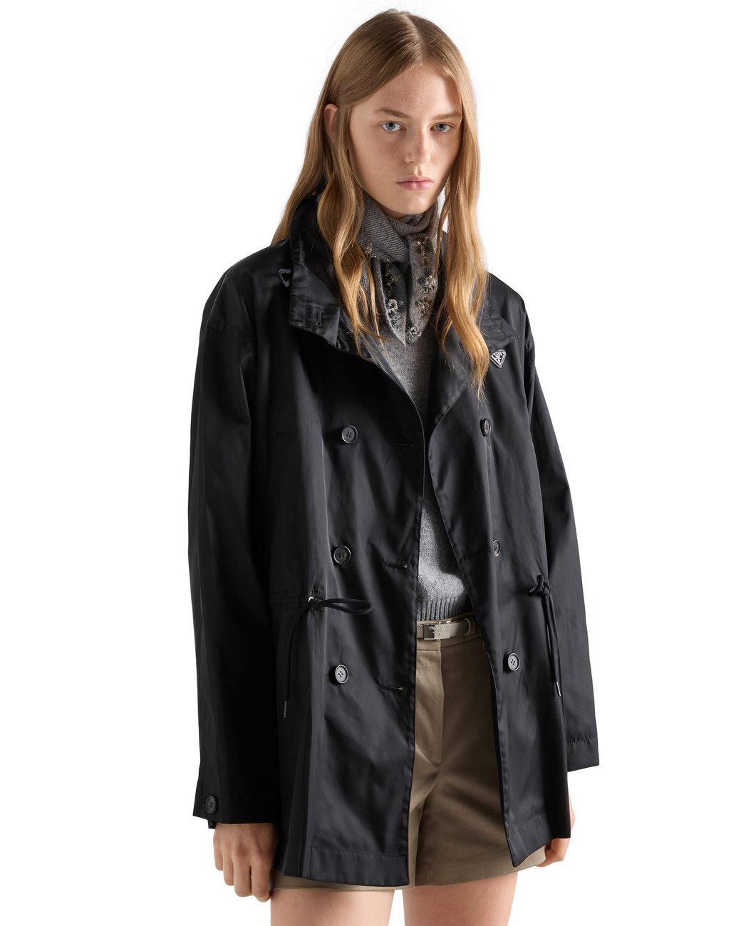 Prada Black Re-Nylon Rain Jacket