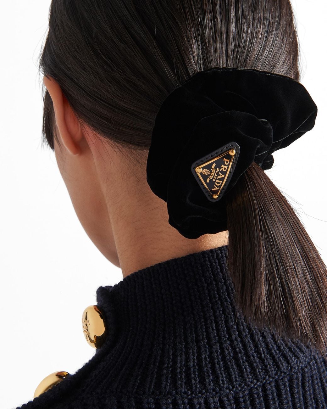 Prada Black Velvet Scrunchie