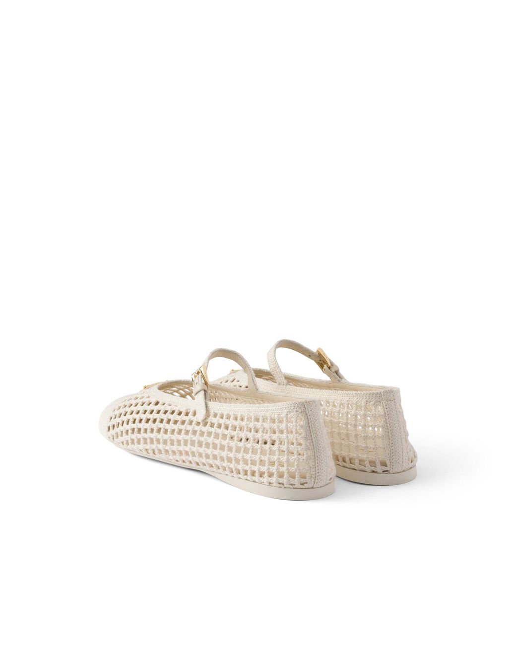 Prada White Crochet Ballerinas
