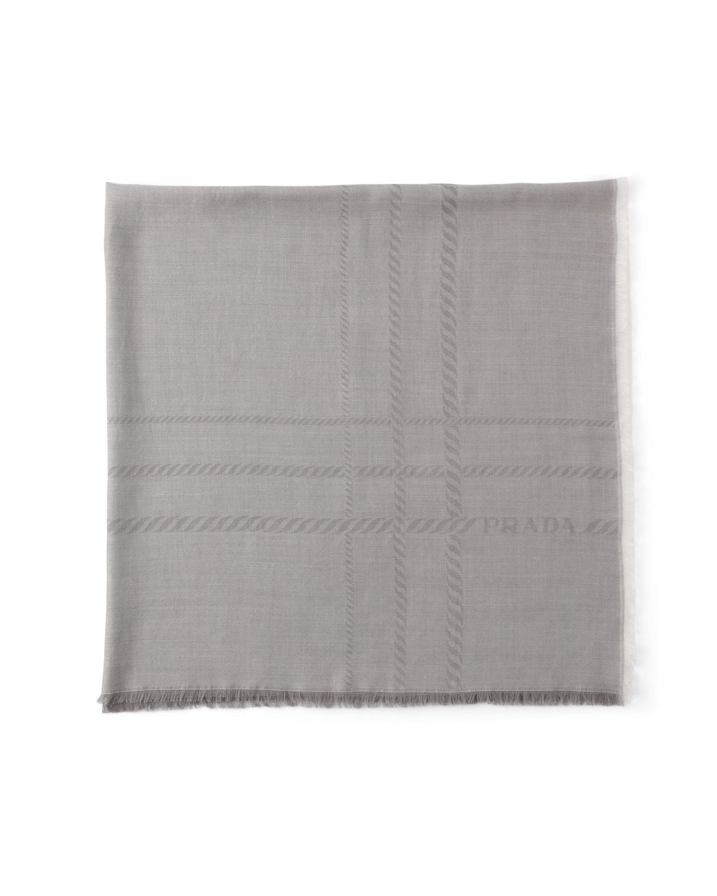 Prada Gray Wool And Silk Square Maxi Scarf for men