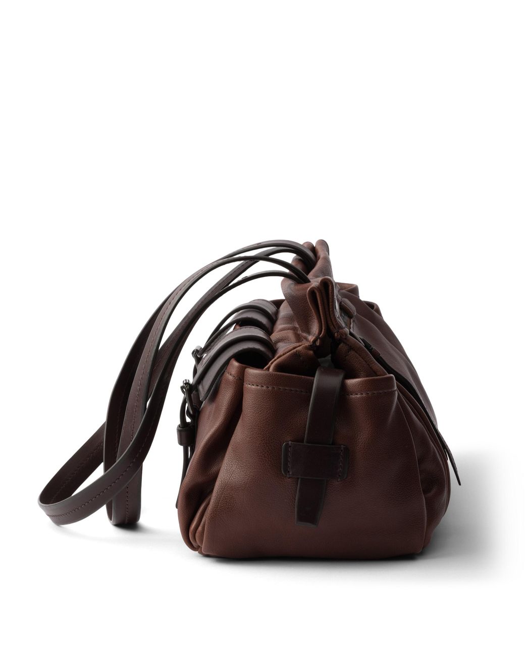 Prada Brown Route Medium Leather Tote Bag