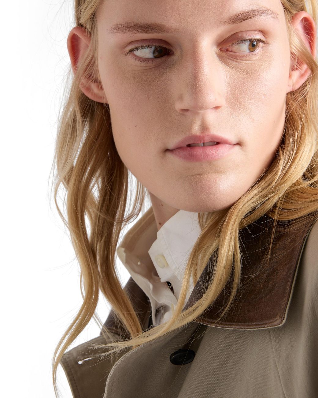 Prada Natural Single-Breasted Old Poplin Coat