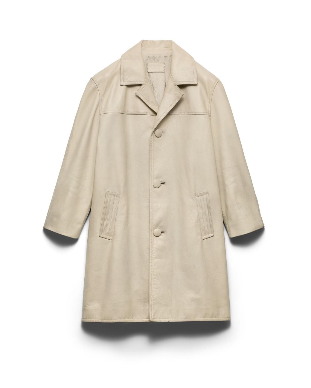 Prada Natural Leather Coat, Ivory for men