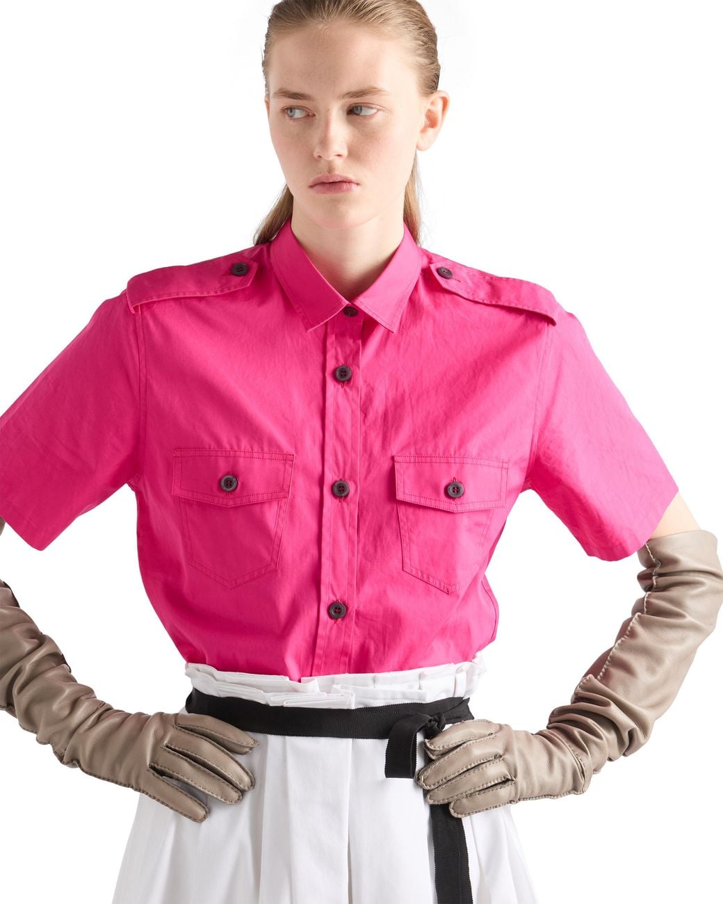 Prada Pink Cotton Poplin Shirt