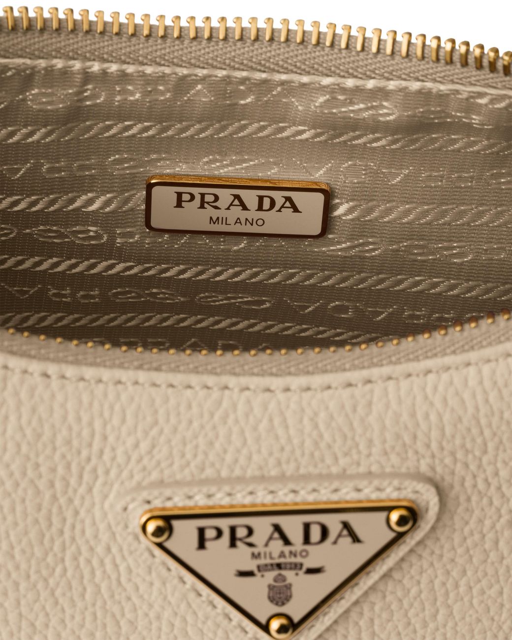 Prada White Re-Edition 2005 Nubuck And Saffiano Leather Mini-Bag