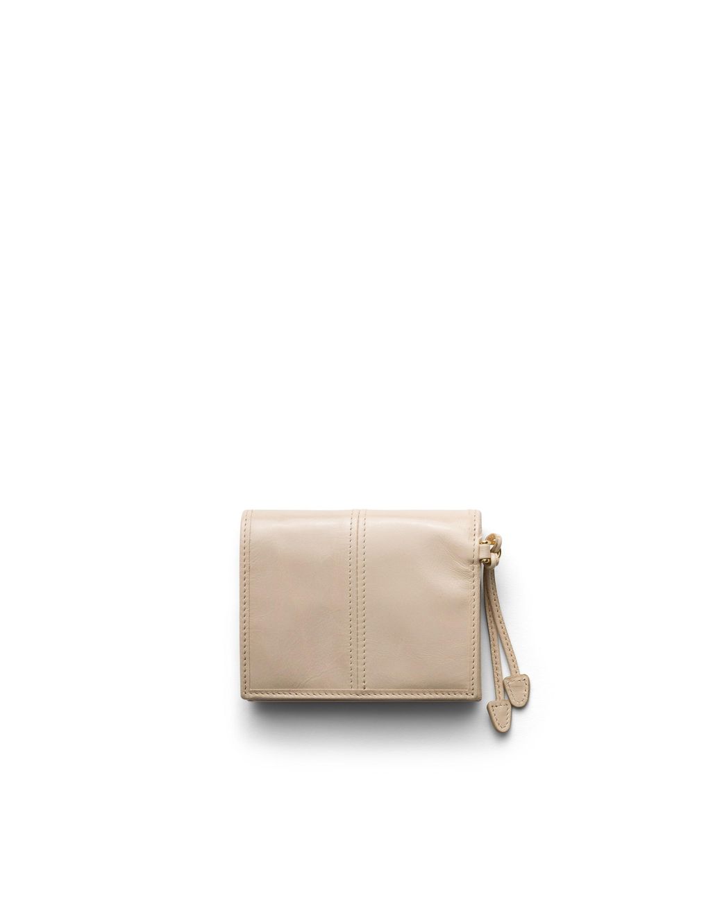 Prada Natural Small Leather Wallet, Travertine Stone