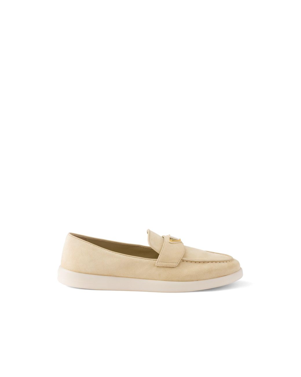 Prada White Suede Leather Loafers