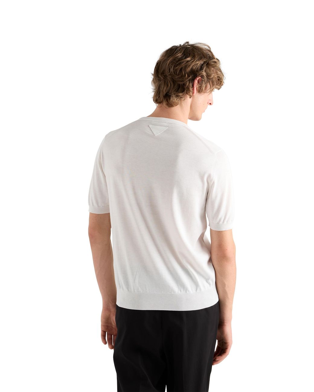 Prada White Silk And Cotton Crew-Neck Sweater for men