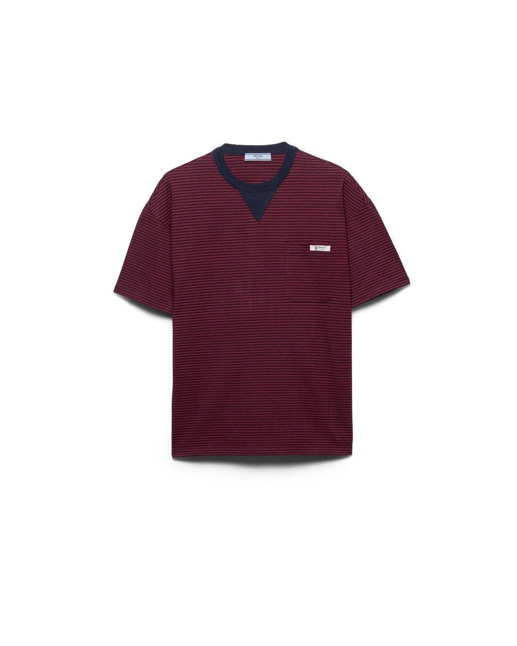 Prada Purple Oversized Striped Jersey T-Shirt