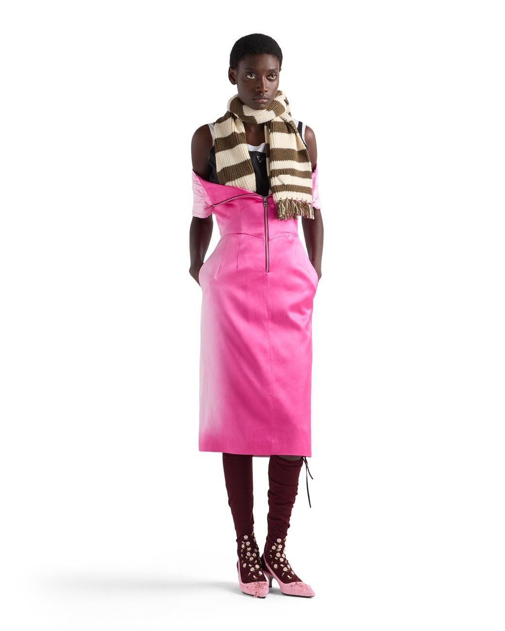 Prada Pink Washed Duchesse Dress