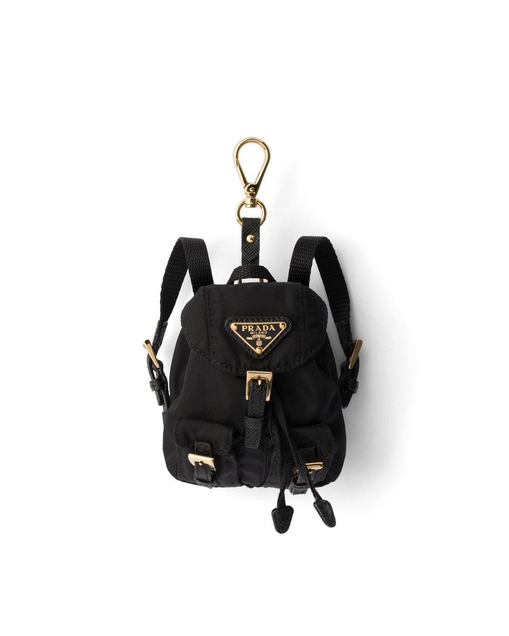 Prada Black Mini Icon Re-Nylon Keychain Charm