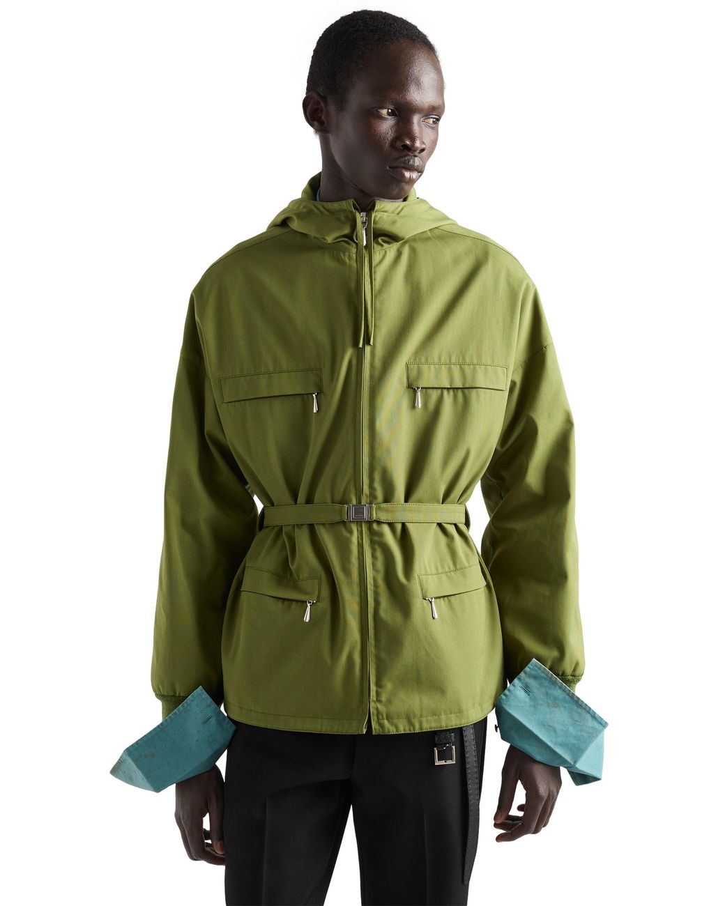 Prada Green Technical Fabric Jacket, Grass for men