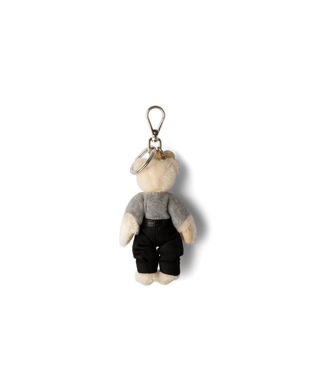 Prada White Teddy Keychain Charm for men